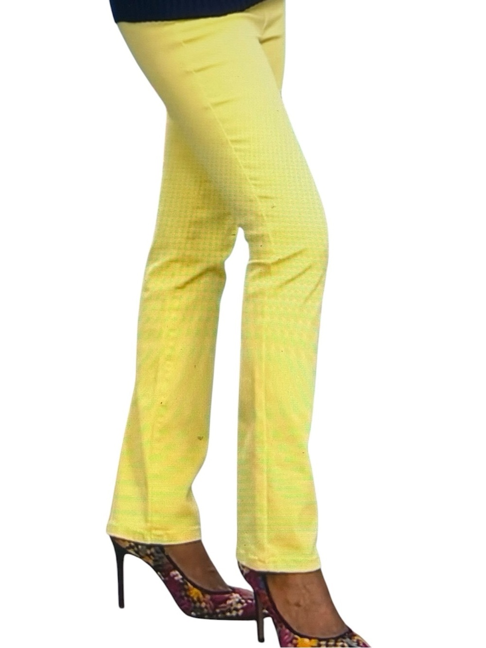 DG2 by Diane Gilman Compact Comfort Denim Pull On Straight Leg Jean Yellow 6